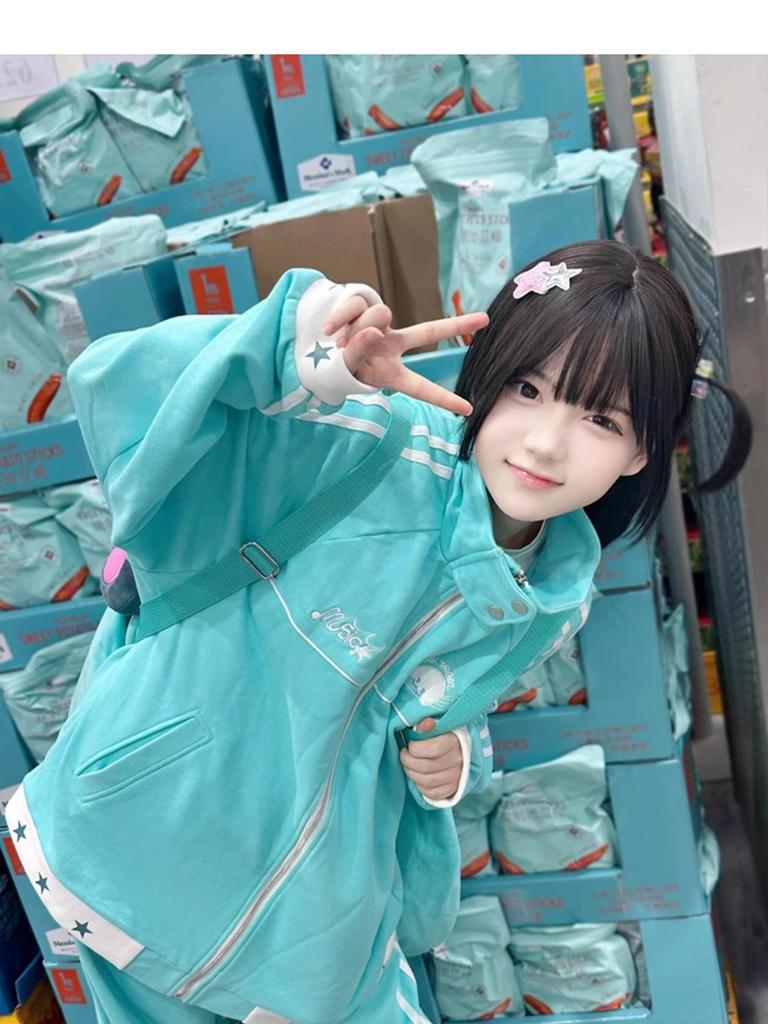 ZYOOFOV Tracksuit Set with Star Open Elastic Long Striped and Cute Available in Plus Perfect for Spring and Women's Pattern, Front, Waist, Sleeves,