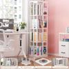 360 Display Rotating Bookshelf, Corner Bookshelf, Wood Spinning Bookshelf, Floor Standing Bookcase Narrow Shelf Revolving