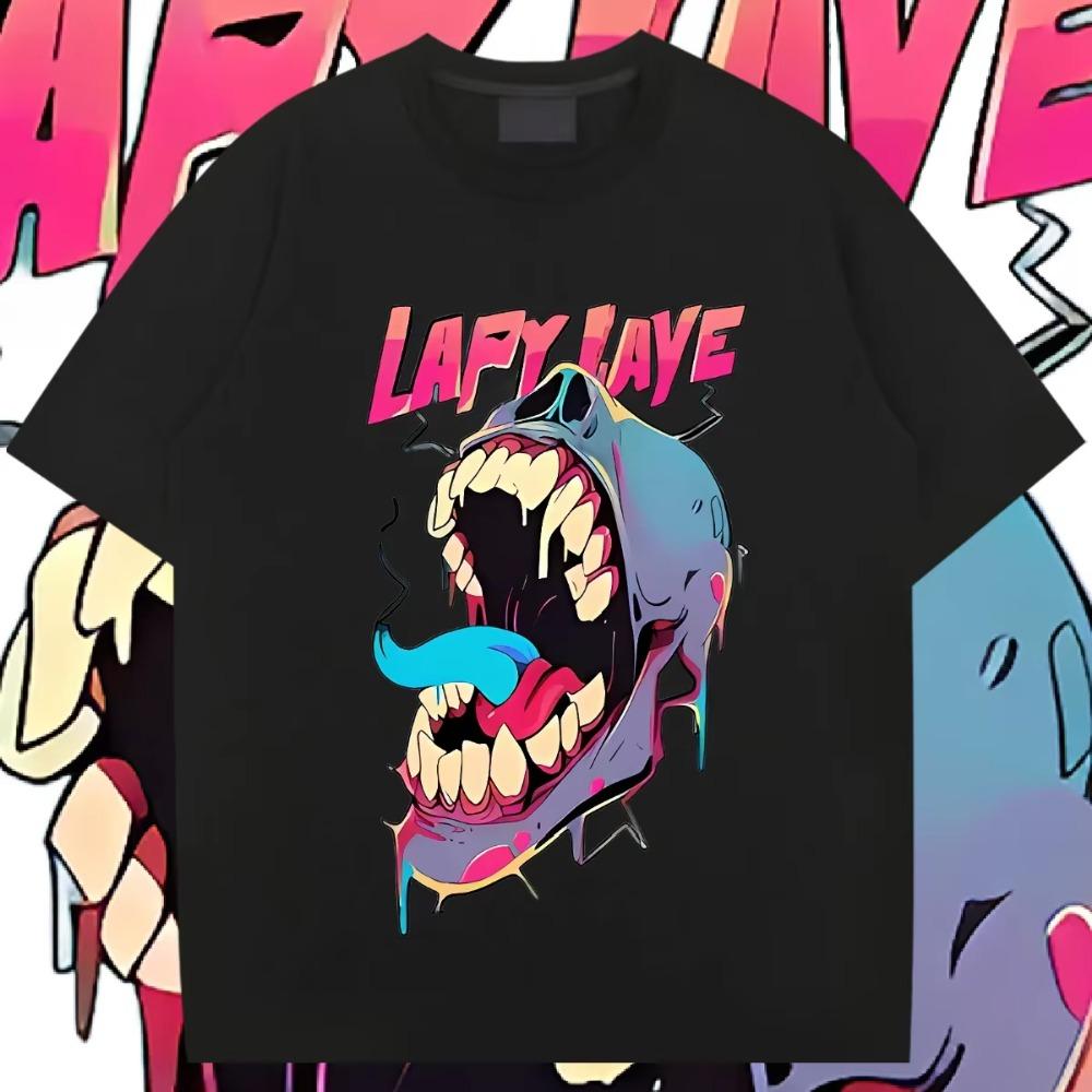 LAPY O-Neck Oversized Loose Tee Harajuku Men Woman T Shirt Design Special Hip Hop Clothes Fashion Street Tees Breathable Tops