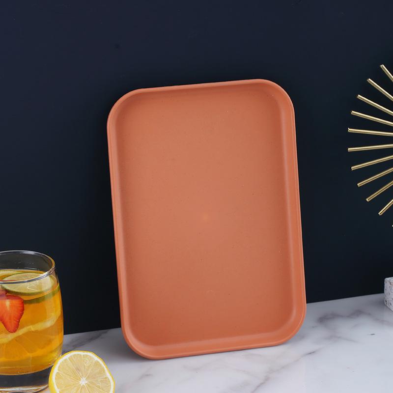 Wheat Straw Multifunctional Tray: Rectangular Tea Set, Fruit, or Puzzle Storage Solution