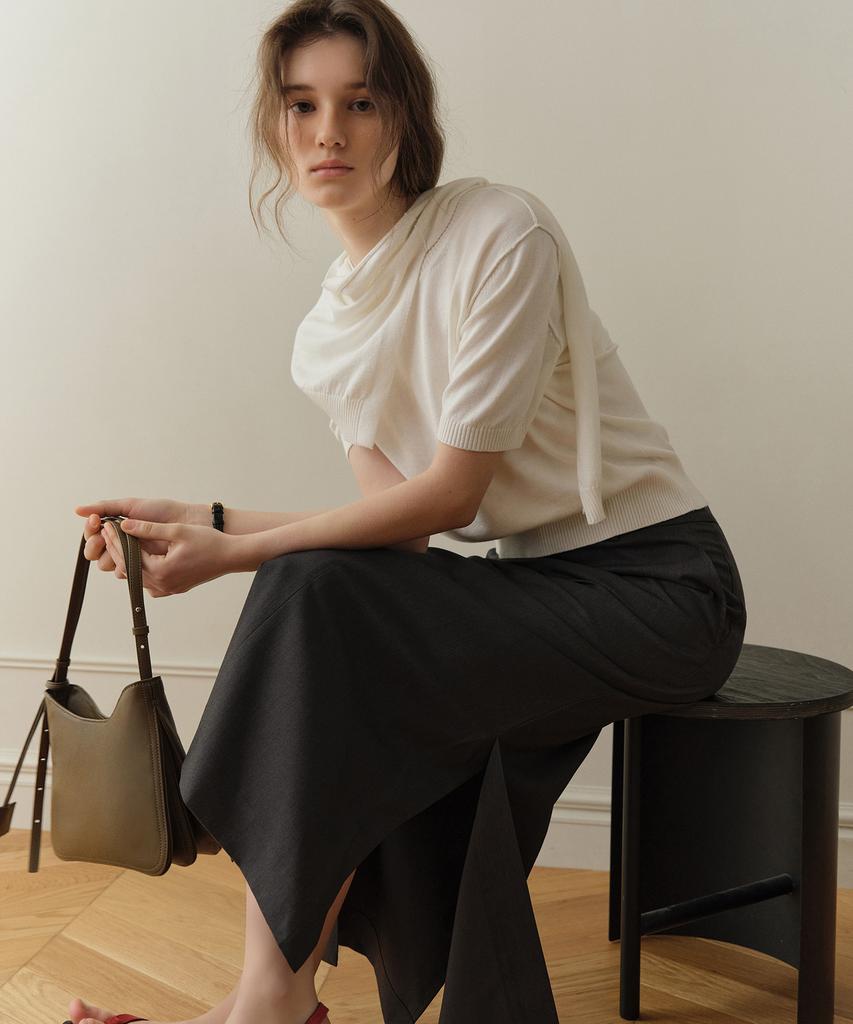 Poyueoaijeuonli Karin Maxi Skirt (Charcoal)