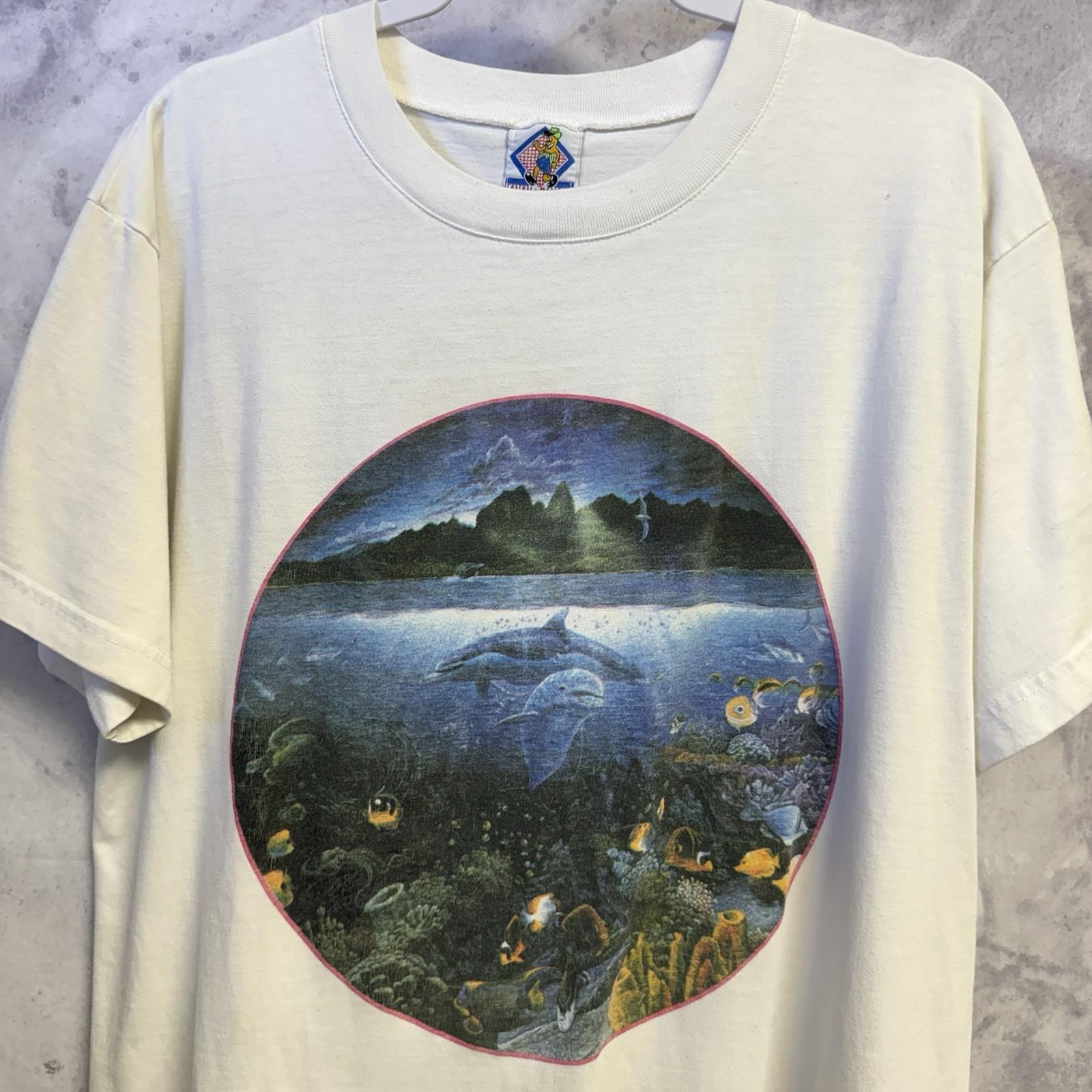 Vintage Nature T Shirt XL 23x29.5 White Y2K 90s Ocean Sea Life L