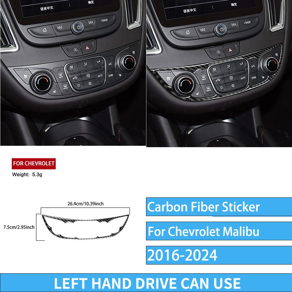 Carbon Fiber Car Accessories Gear Shift Dashboard Air Vent Interior Cover Trim Modified Sticker For Chevrolet Malibu 2016-2024