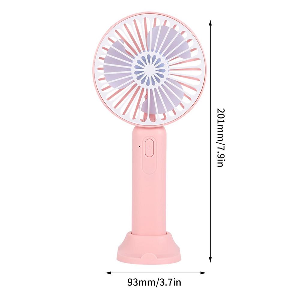 USB Portable Handheld Fan 1000mAh Electric Recharge Fan Detachable Bracket Base 3 Speed Children Adults Outdoor Travel Mini Fan