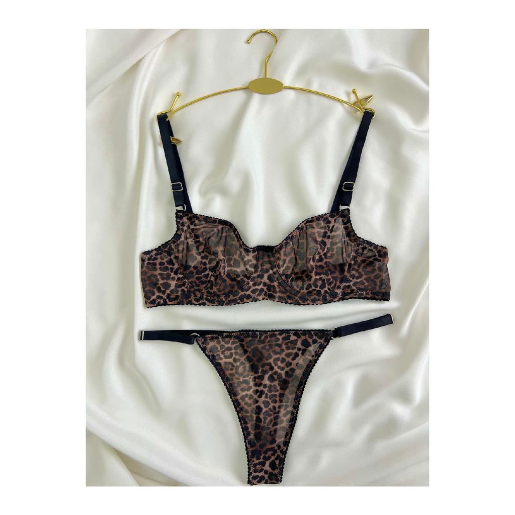 Icon Leopard Patterned Tulle Underwear Set