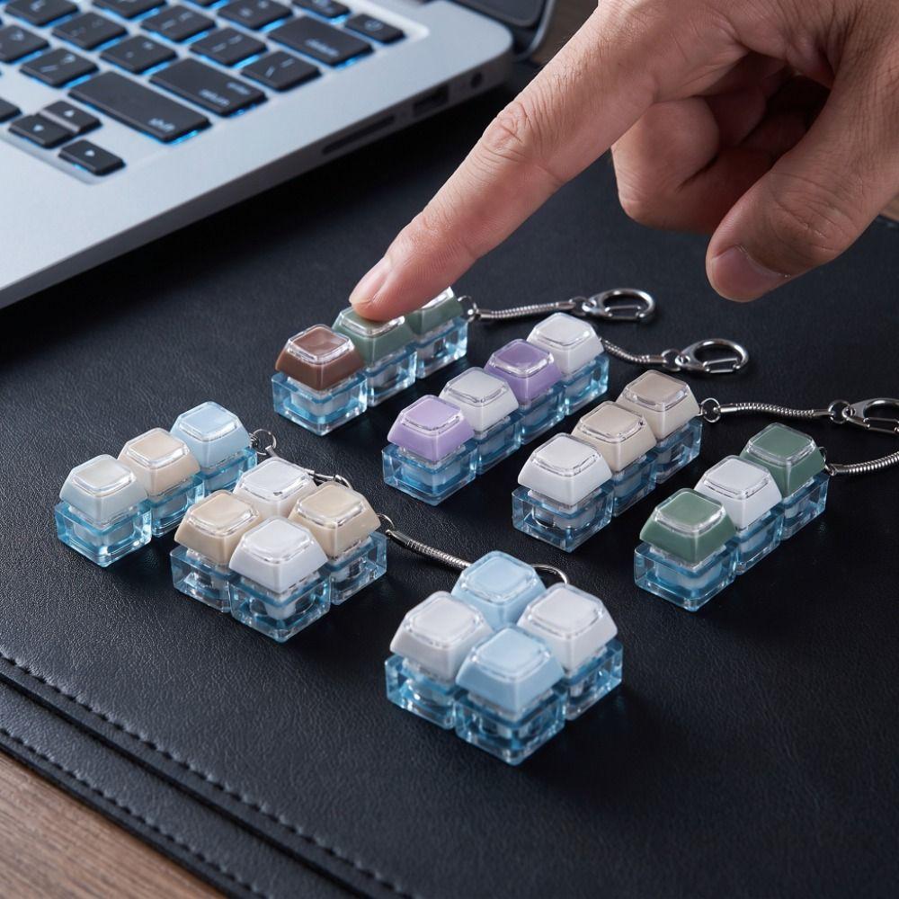 Bag Charms Keyboard Fidget Keychain Funny Pendant Fidget Clicker Toy Desktop Accessory