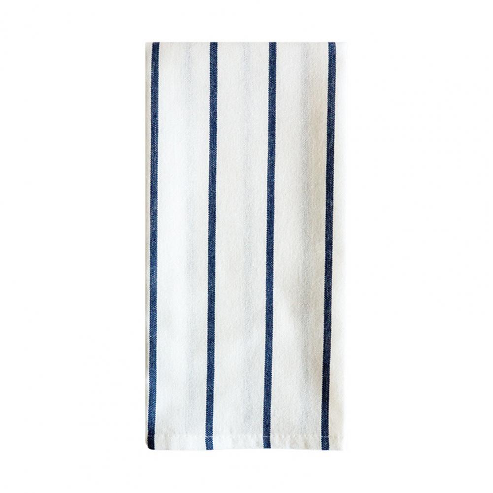 Kitchen Dish Towel Absorbent Quick Drying Tea Towel Blue Grid Striped Lint-Free Reusable Wipe Towel for Glassware Cookware