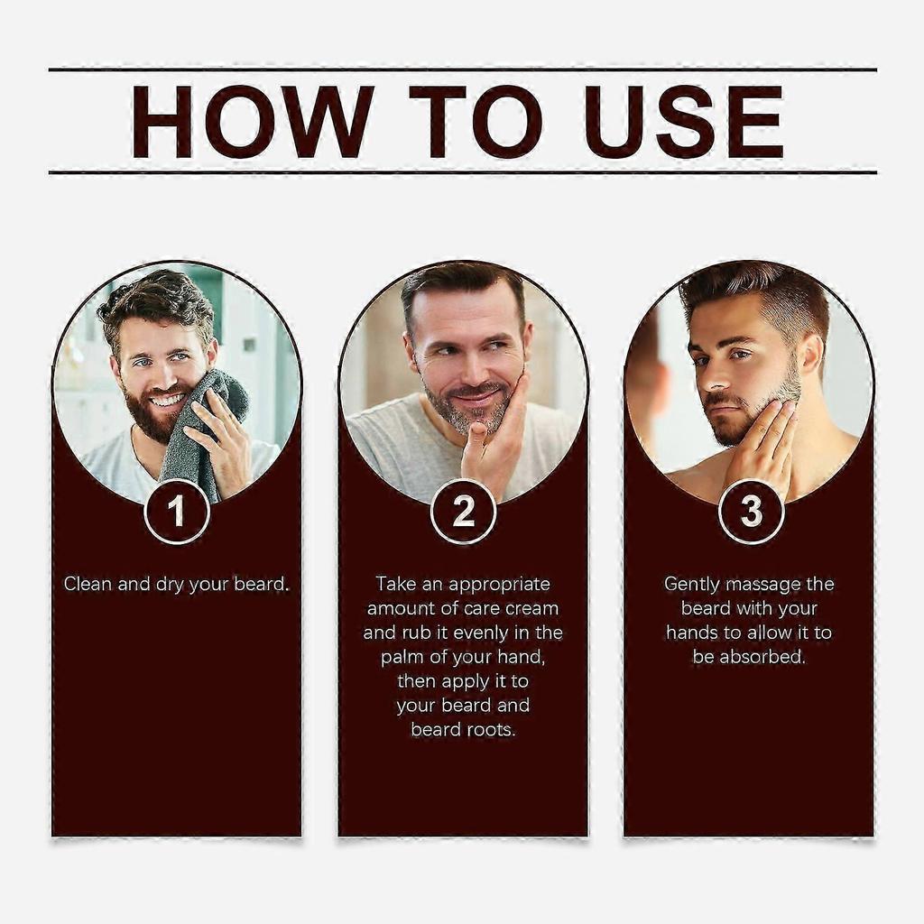 Men's Beard Care Cream Nourishing, Moisturizing, Softening Brightening for Strong, Healthy Beards