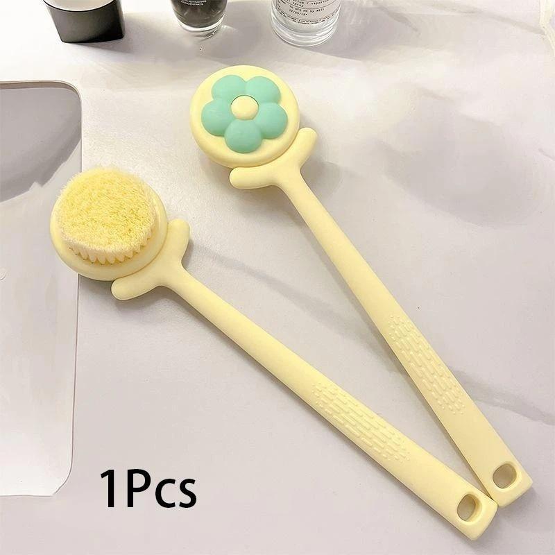 Soft Hair Shower Body Brush Long Handle Bathroom Wash Brush Bathing Massage Back Body Scrubbing Supplies Exfoliating Brush