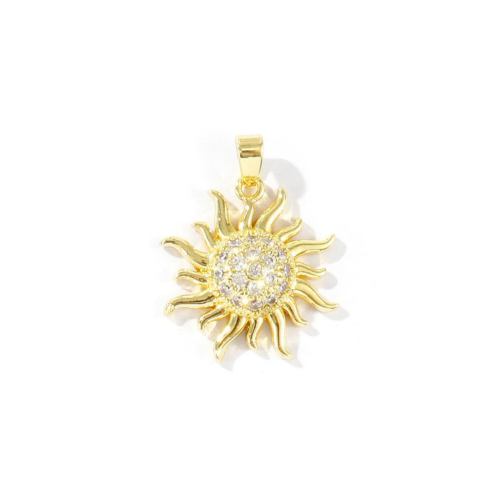 2 Pcs Cubic Zirconia Ocean Charms Turtle Lobster Crab Sun Gold Plated Enamel Micro Pave Brass Pendants For DIY Necklace Making
