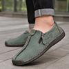 Hot Sale Men's Shoes Handmade Casual Shoes Breathable Zipper Men Leather Shoes Slip on Men Flats Loafers Plus Size Business Shoe