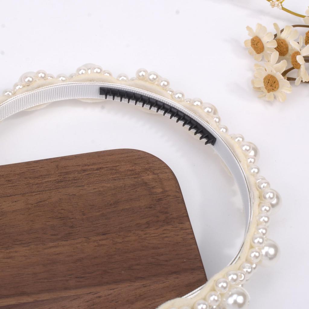 BIANHUAN Pearl Hairband Headband for Babies and Kids, Perfect for Dresses, Formal Occasions, Recitals, Shichi-Go-San, Weddings, and Ceremonies, White