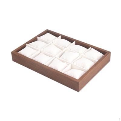 12 Fächer Uhrenarmband Tablett Box 14x9,6x2 Zoll Multifunktional mit herausnehmbarem Kissen für