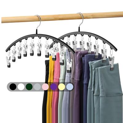 Organisateur de leggings pour placard, Cintres en métal avec pinces pour pantalons de yoga, Gain de place, Organisateur suspendu pour placard, Organiseurs et rangement de placard revêtus
