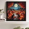 DIY Diamond Painting Canvas Pumpkin Night Cat Full Moon Pattern 5D Rhinestone Art Kit for Home Wall Decor Craft Hobby Set