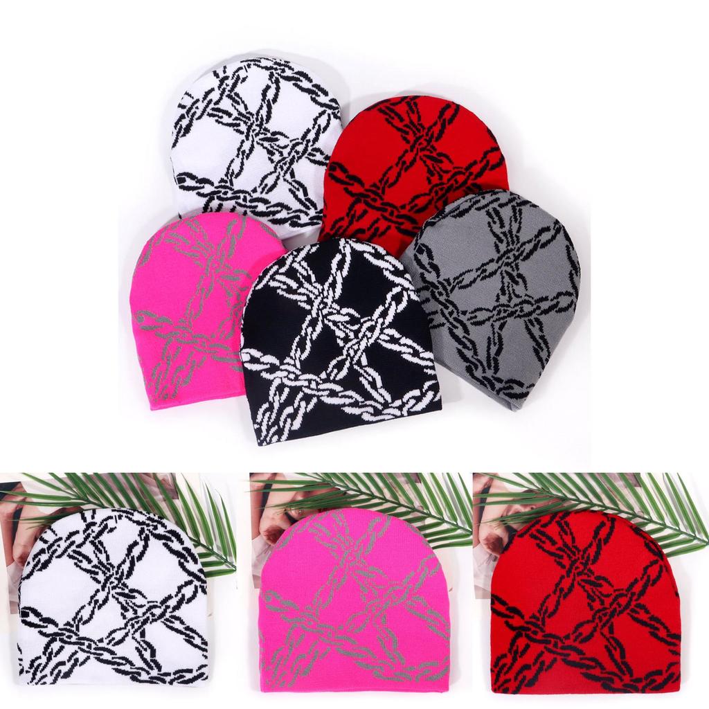 Knit Hat Unisex Streetwear Beanie With Acrylic Fabric For Fall Winter Warmth