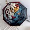 Ferocious Tiger  Pattern, Automatic Folding Umbrella, Portable and Foldable Design, 8 Ribs, a Christmas or Birthday Gift.