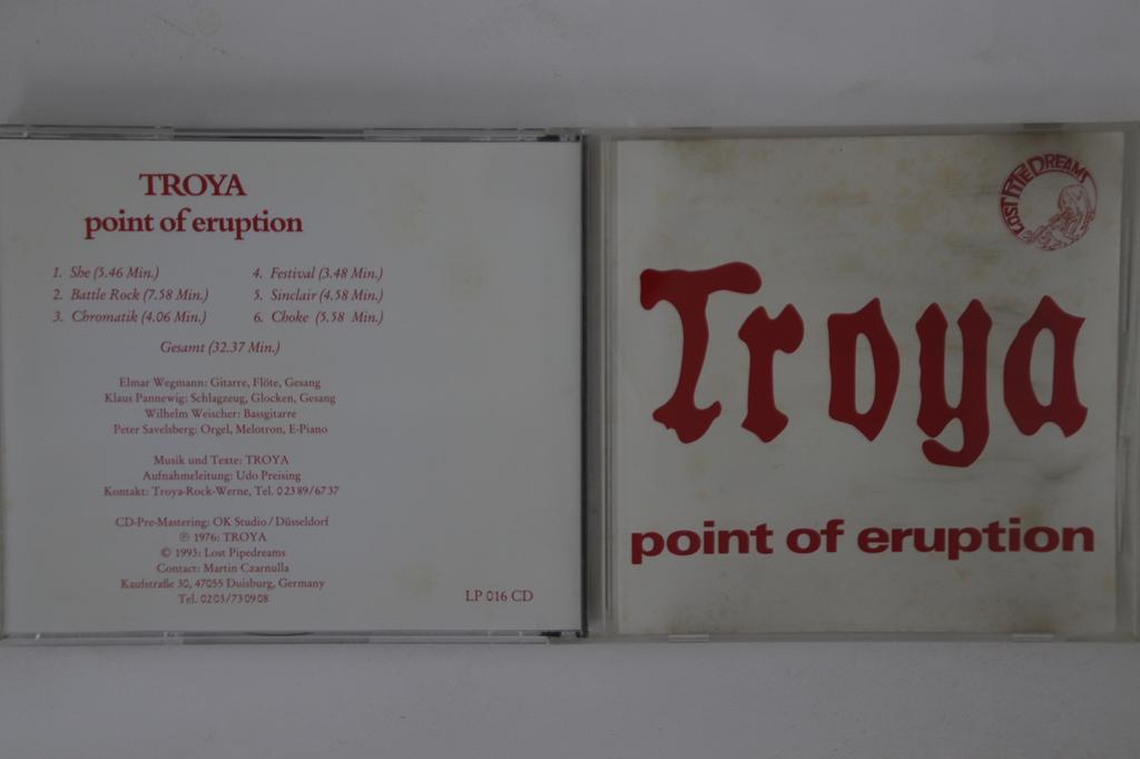 CD TROYA - Point Of Eruption LP016CD LOST PIPEDREAMS 1993 Germany Rock Used