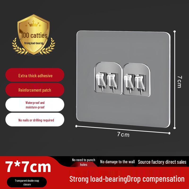 Seamless No-Drill Adhesive Interlocking Hooks for Bathroom & Kitchen - Strong, Transparent, Multifunctional Hooks