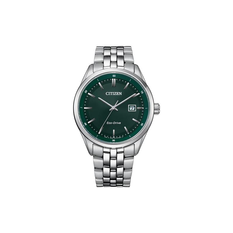 

CITIZEN leisure and business luminous waterproof light Quartz men s watch green dial BM7569-89X синій