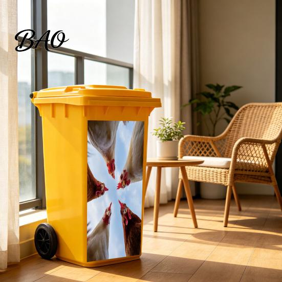 Weatherproof Waste Container Art Fun Animal Trash Can Stickers, Self?Adhesive Bin Decals for Outdoor Removable Vinyl Skins Garbage Can, Mailbox