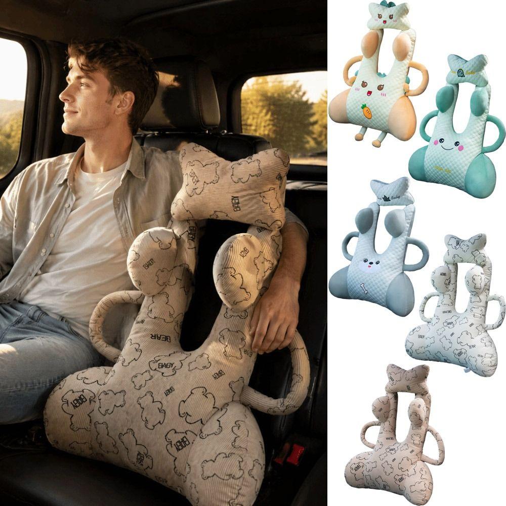 Animal Pattern Car Seat Pillow Cartoon Pattern Kids Neck Pillow Baby Travel Pillow Sleeping Use