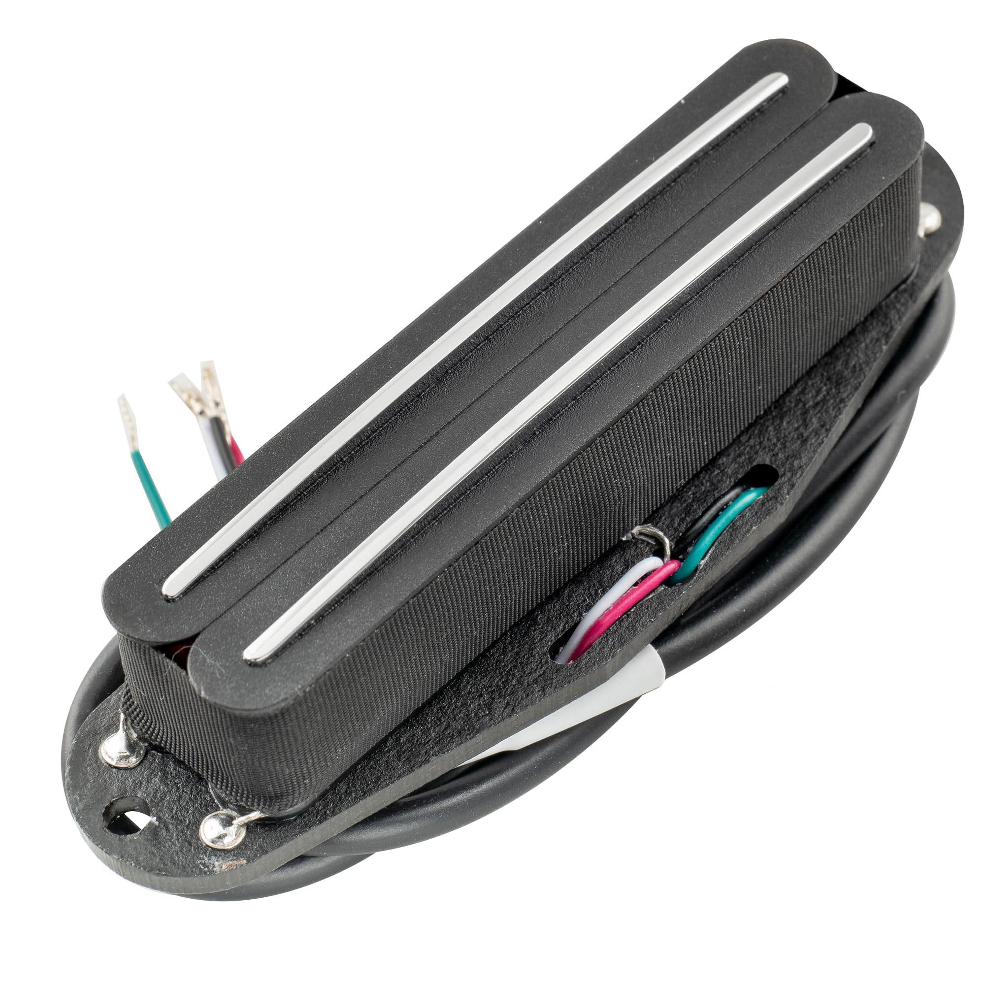 Musiclily Pro ST-DPLA Alnico 5 Сингл-Размерный Хамбакерный Звукосниматель PU 6.2K для Электрогитар Stratocaster, Черный Корпус, Хромированные Струнодержатели