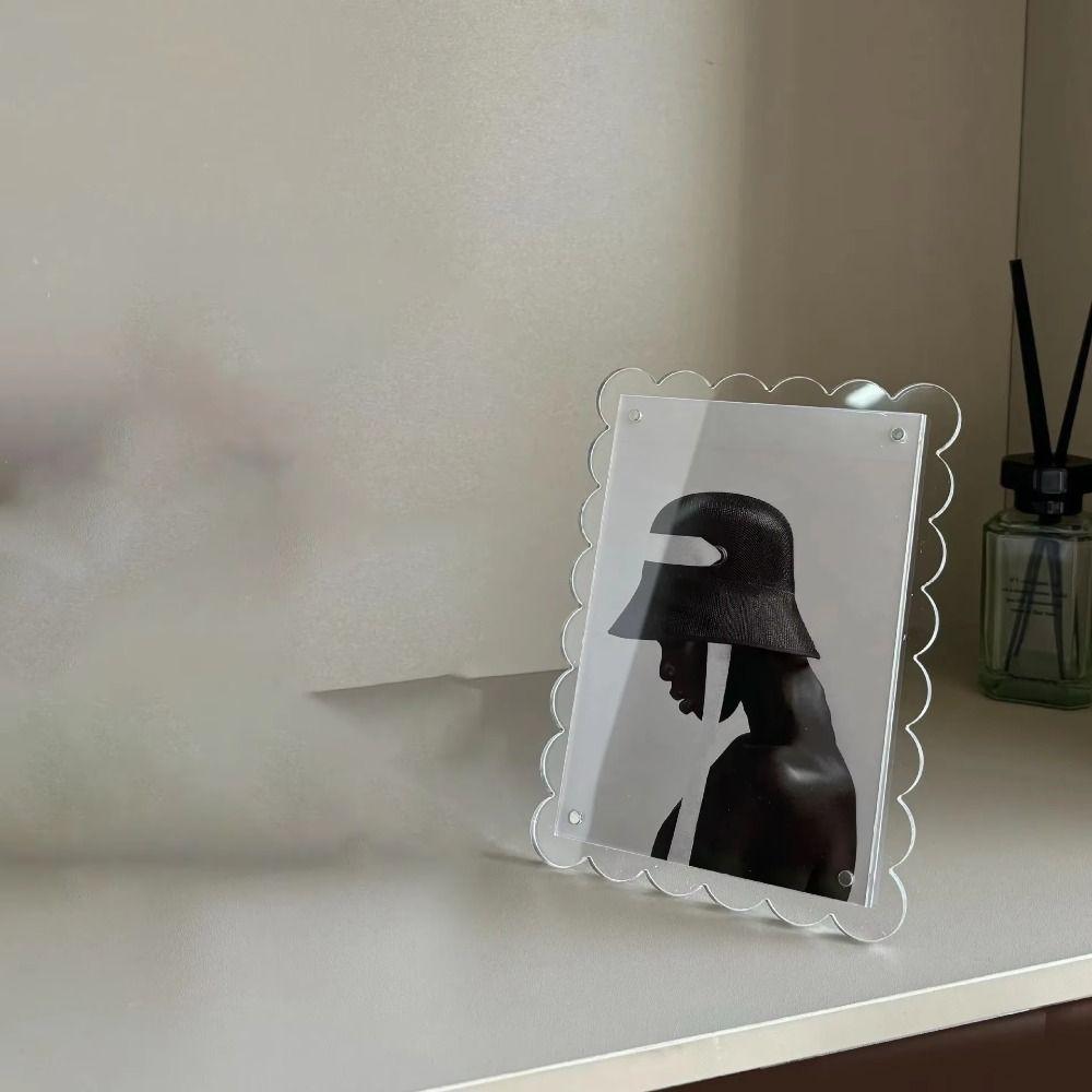 Stojak akrylowy Ramka na zdjęcia Ekspozycja biurkowa Holder na fotokartę Ramki na zdjęcia DIY do domu