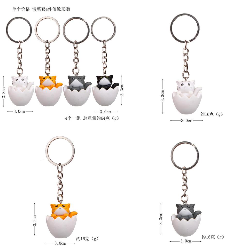 Adorable Cartoon Eggshell Cat Resin Pendants For Gift And Collection Purposes