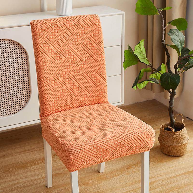 Kitchen Striped Chair Cover Luxurious Jacquard Chair Cover with Backrest Elastic Chair Protector Wedding and Christmas Decorations