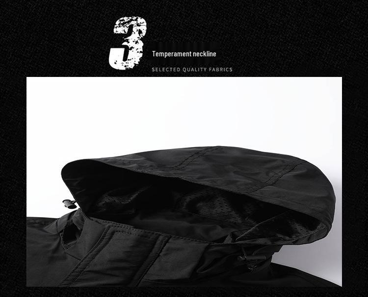 Herren Winddichter Parka mit abnehmbaren Ärmeln: Frühlings-/Herbst-Jacke mit mehreren Taschen, lockerer Schnitt, Übergröße, Freizeit-Arbeitskleidung