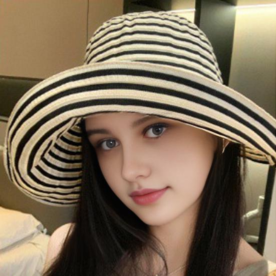 Women Brim Foldable Sun Hat UV Wide Packable Bucket Hat for