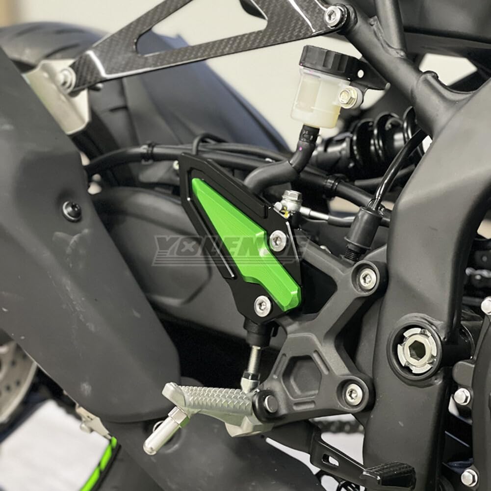 AL-mart Motorcycle Back Step Rear Set Footrest Foot Peg Pedal Guard Decorative Heel Plate for Kawasaki Ninja ZX-4R/ZX-4RR/ZX-25R(SE)