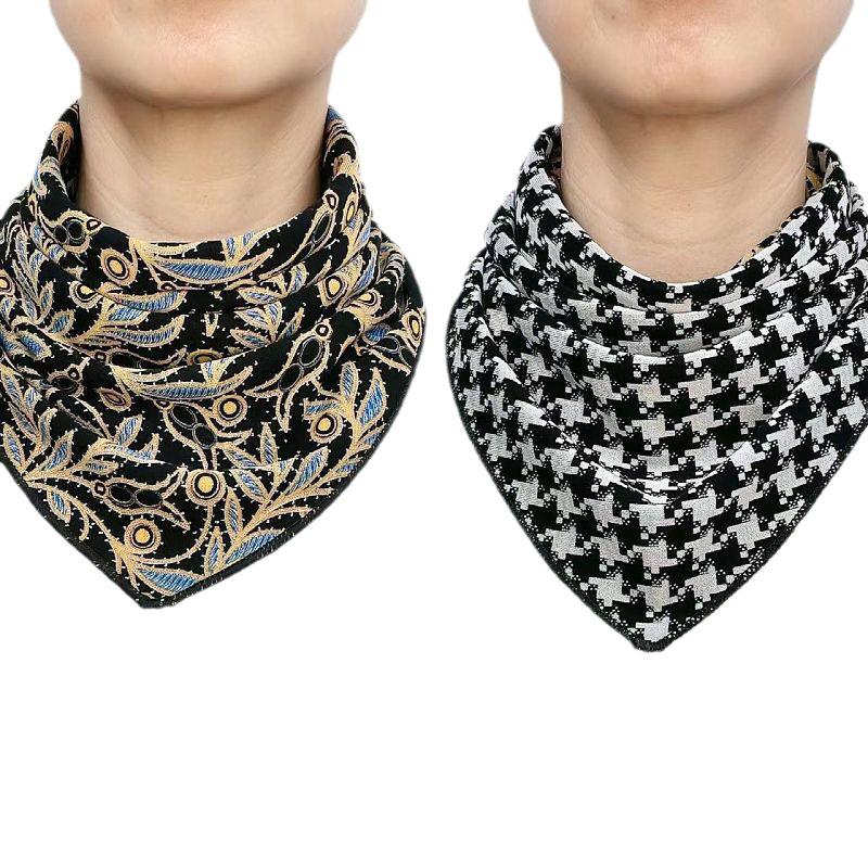 Damen Koreanischer Stil Doppelseitiger Samt Baumwolle Dreieckstuch für Herbst und Winter