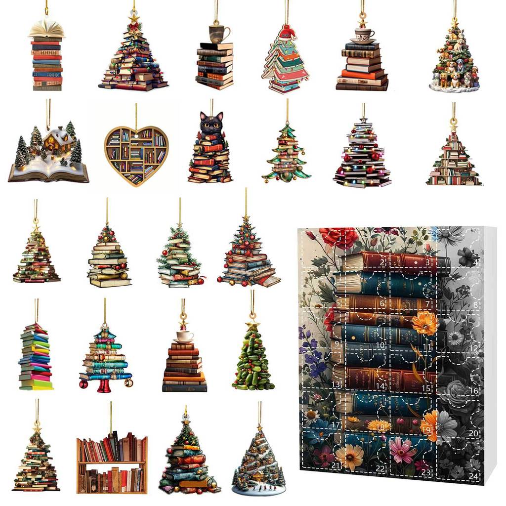 Christmas Countdown Advent Calendar Acrylic Booklet Christmas Tree Decorations For Holiday Gifting