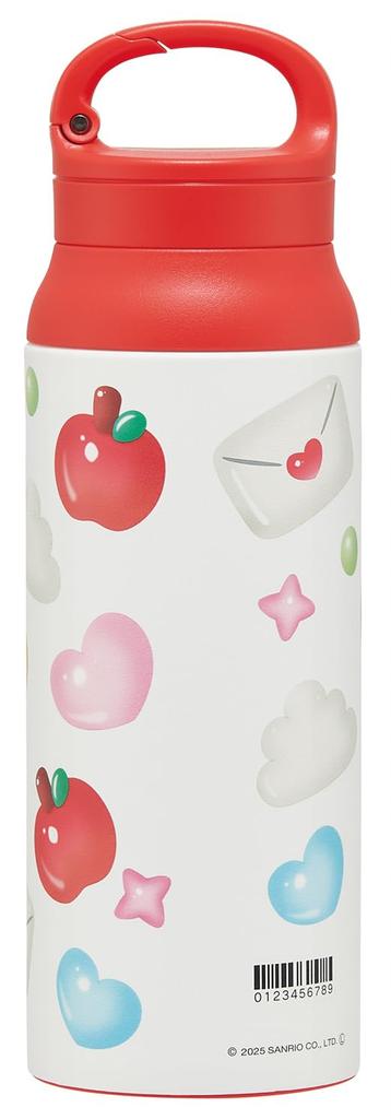 Skater Stainless Steel Water Bottle with Carabiner Vacuum Sanrio Hello Kitty Puffy Balloon Design STBC6-A Handle, Insulated, 600ml, Double-Layered