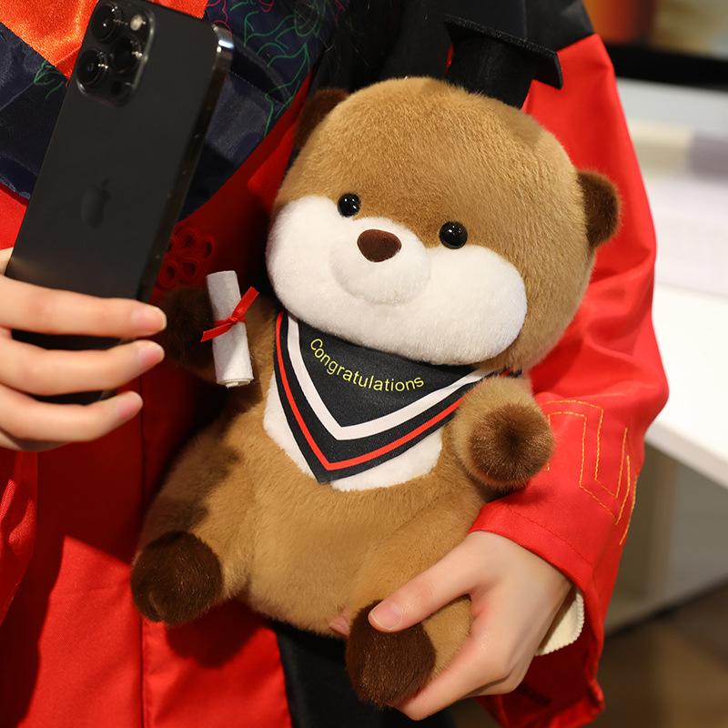 Cartoon New Doctor Otter Doll Plush Toy Doll Children's Pillow Student Graduation Season Gift Doll