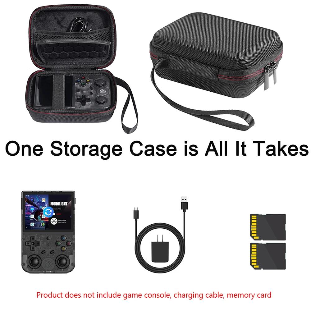 Hard Carrying Case For Anbernic RG35XX/RG353VS/R36S Game Console Storage Bag with Mesh Pouch Anti-Scratch Travel Protective Case