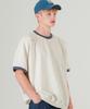 WV PROJECT Color Block Short Sleeve T-Shirt Oatmeal Mjst7788