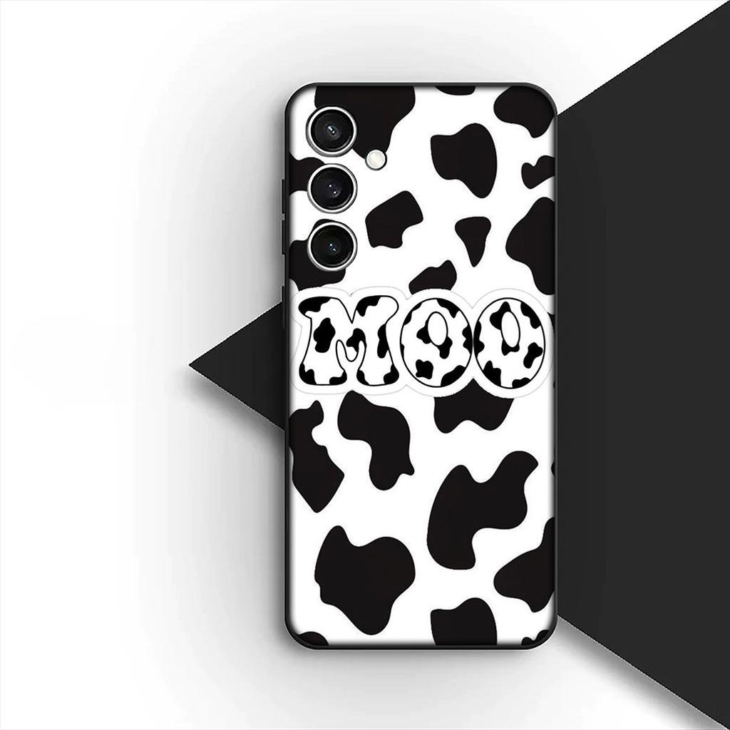 Cover for Samsung Galaxy S10 S8 S9 Plus A33 A34 A31 70 A71 A72 Note 20 9 8 S10E Casing Silicone Phone Case Cartoon Art Cow Print