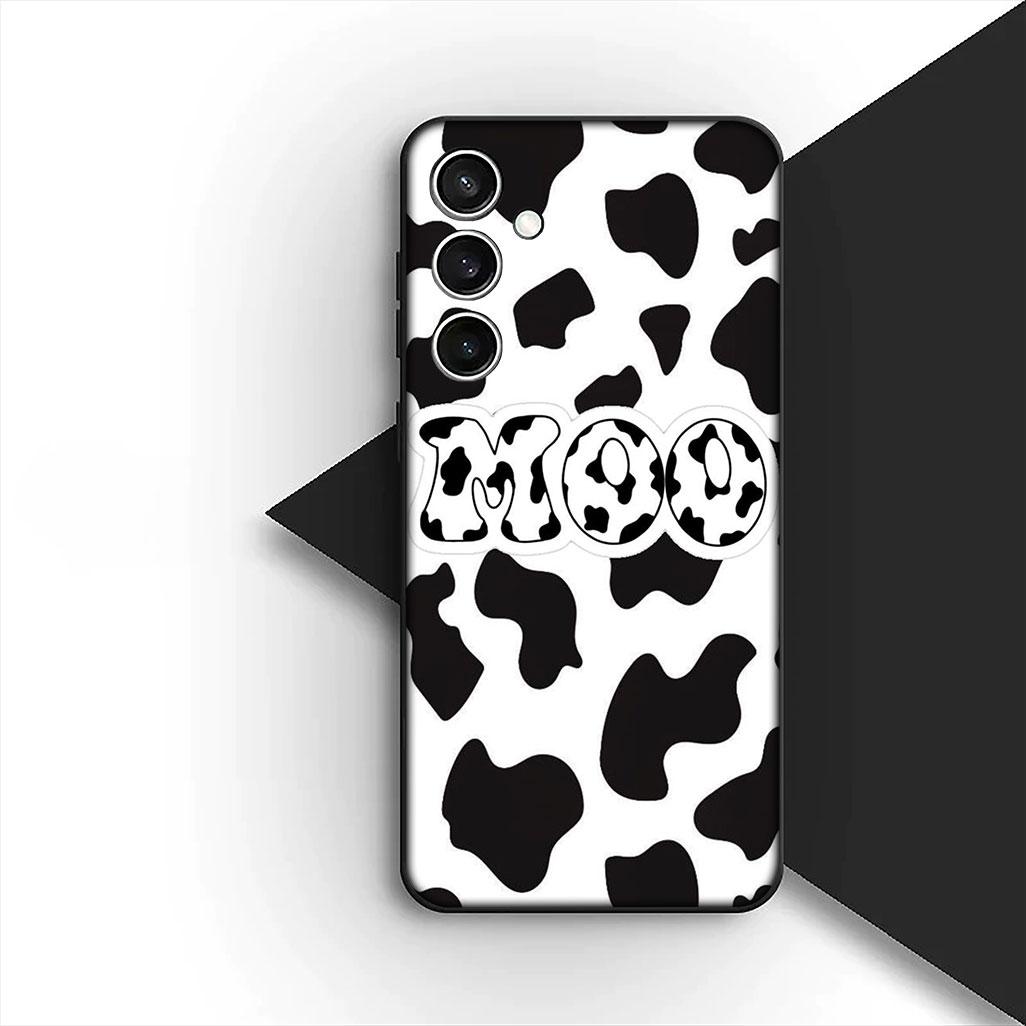 

Cover for Samsung Galaxy S20 S22 S21 FE Ultra Plus A07 A17 A15 A16 A25 A57 A37 Casing Silicone Phone Case Cartoon Art Cow Print Galaxy S20 FE