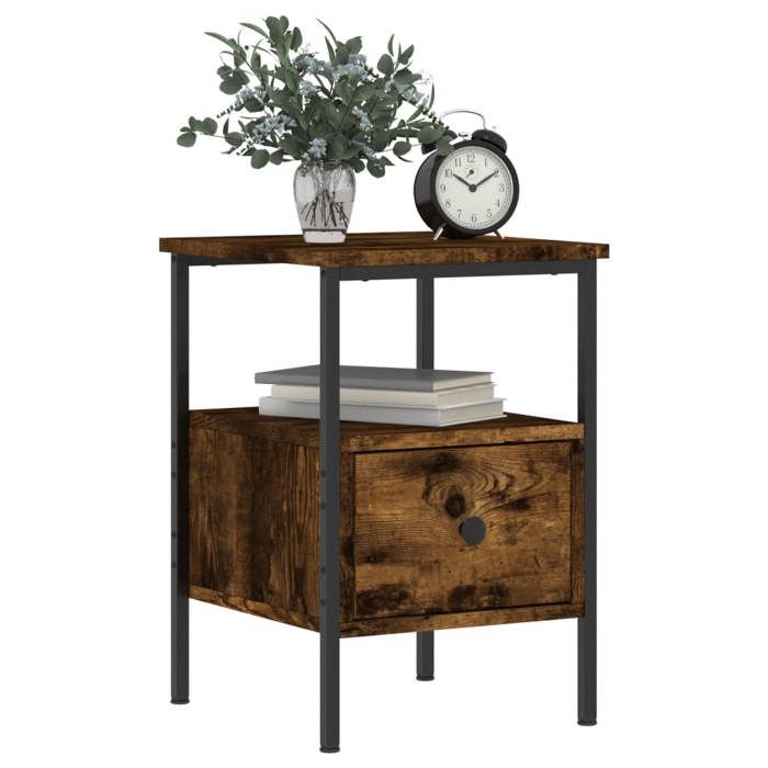 VidaXL Bedside Table Smoked Oak 34x36x50 Cm Engineered Wood 826047