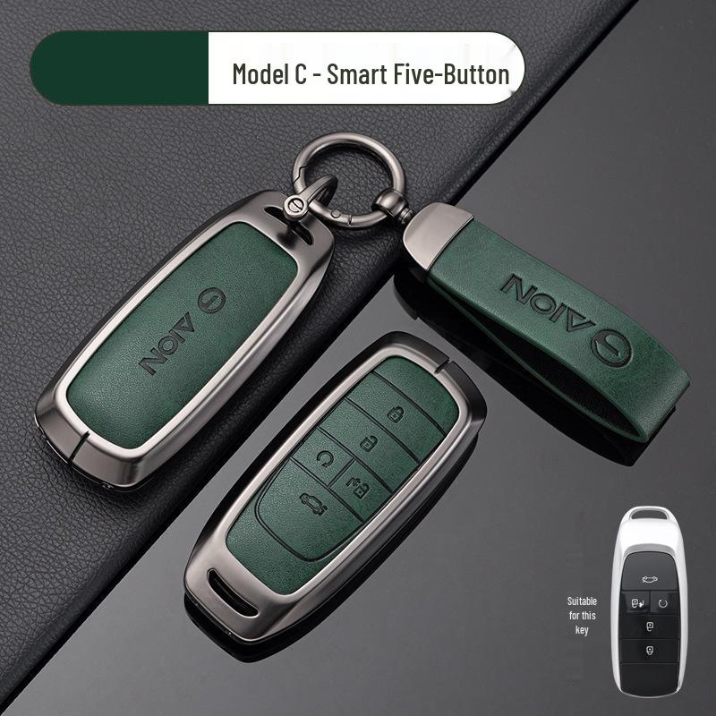 Compatible Key Case for Trumpchi GS4, GS3, GS5, GA6, GA3, GA4 - Metal Leather Car Accessories