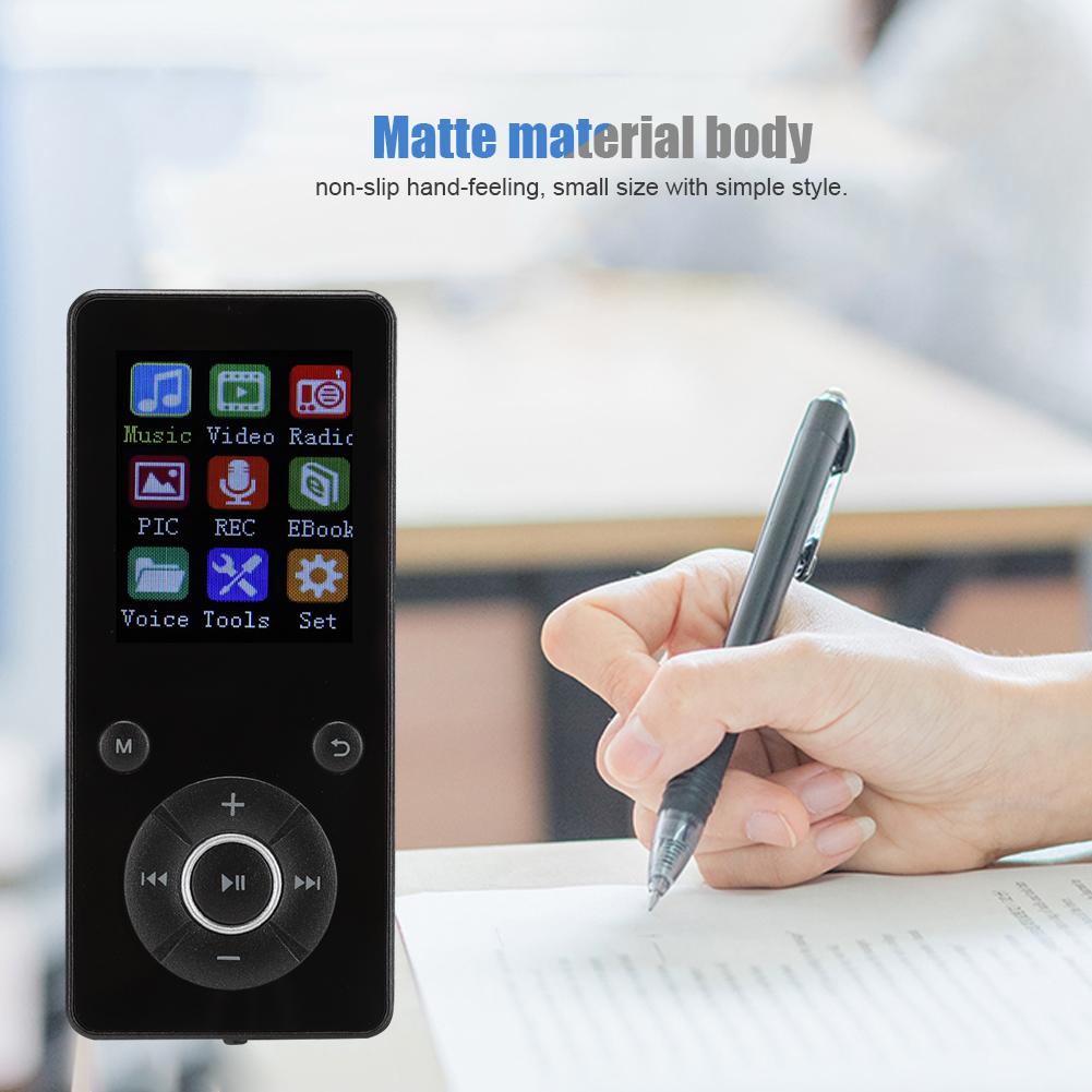 T3 Portable Bluetooth 4.2 Plug In Card Student MP4 Music Video Player with 1.8in Display