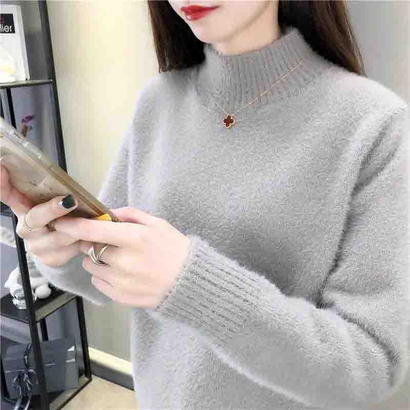 Mink Velvet Sweater for Women Loose Casual Thickened Hedging Bottoming Sweater In Autumn and Winter