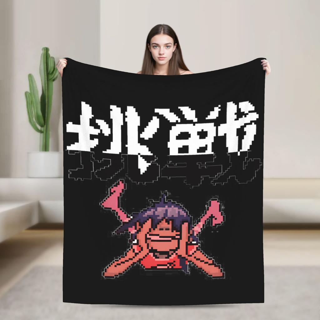 Gorillazs Punk Rock Blanket Super Warm Aesthetic Plush Throw Blanket For Couch Chair Sofa Bed Travel Flannel Bedspread Bed Cover