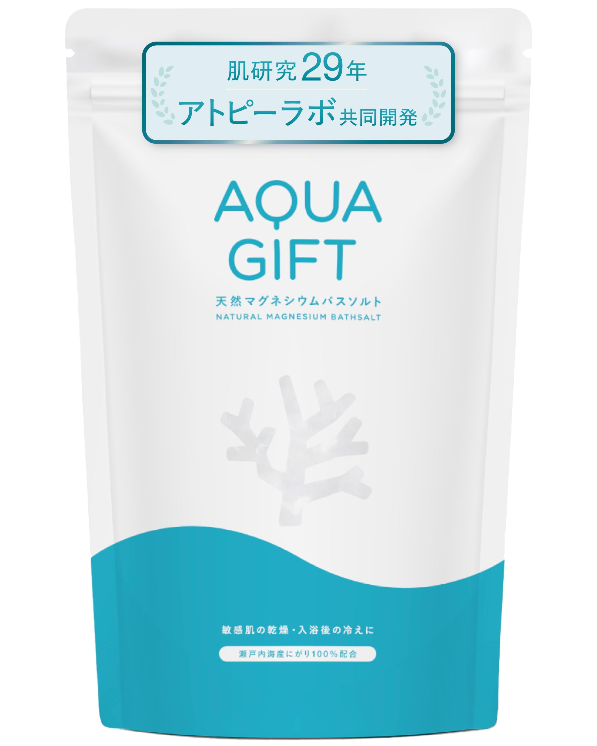 

AQUA GIFT Увлажняющая ванна при атопическом дерматите Сделано в Магниевая ванна Включает Мерная ложка 30 400 г Солей, Разработано совместно с Лабораторией, Япония, Косметика, Ложка, белый