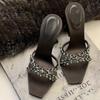Crystal High Heels Slippers Women Elegant Dress Shoes Fashion Sexy Sandals 2025 Summer Beach Flip Flops Luxury New Mujer Slides