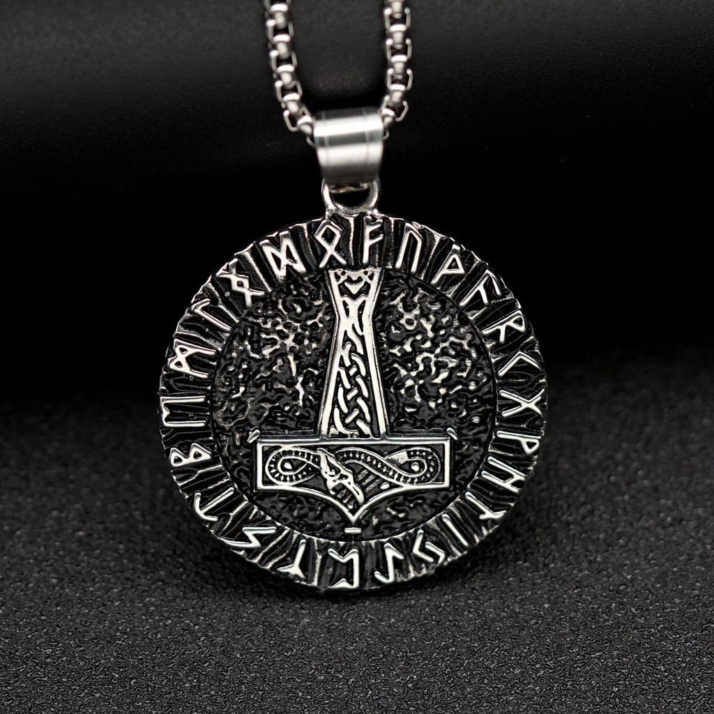 Pendant Retro Nordic Style Viking Round Brand Men's Hip Hop Versatile Necklace