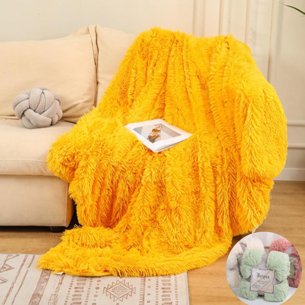 Soft Shaggy Long Fur Throw Blanket Thick Cozy Sofa Cover for Bed Living Room Nap Home Decor 200x230cm